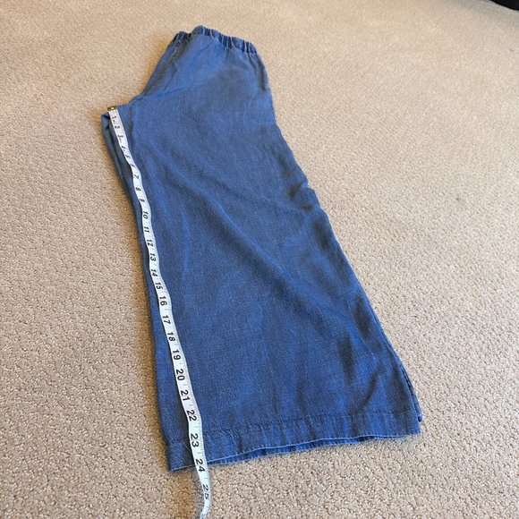J McLaughlin Pant Chambray Wide Leg Crop Lyocell Linen Boho Coastal Grandma Sz 4 - Picture 6 of 11